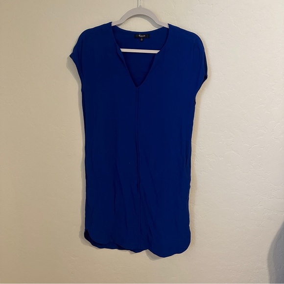 Madewell Morningside Royal Blue V-Neck Shift Dress Size XS - Picture 2 of 7